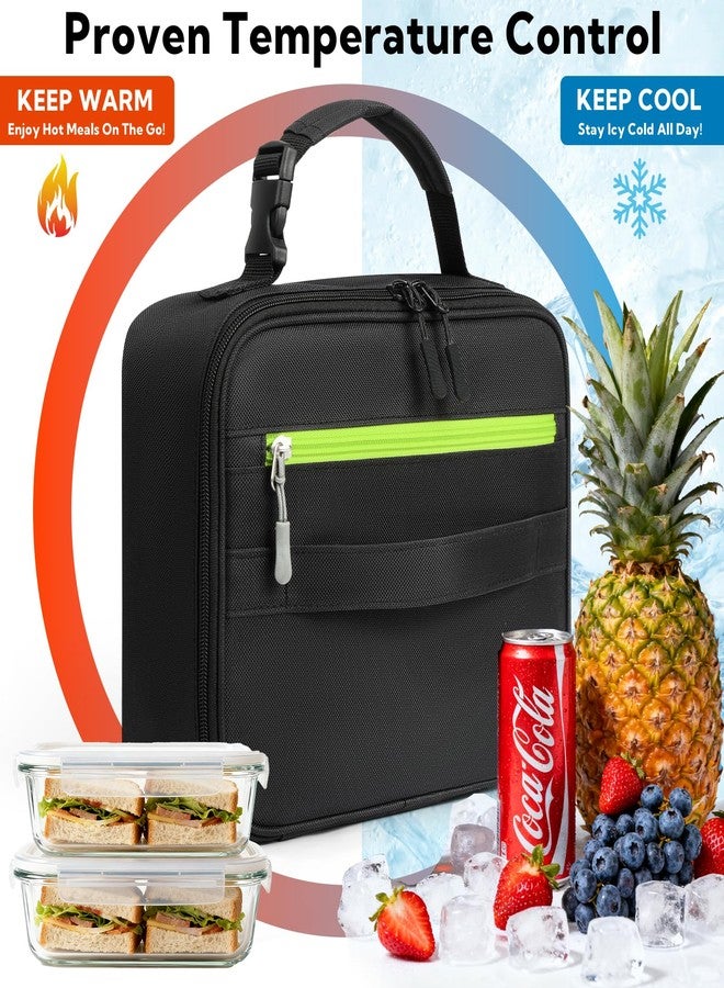 VZZNN 12 Pack Lunch Box, Insulated Lunch Bag Boys & Girls & Men & Women, 900D Oxford Fabric, Soft Lunch Box for Men Reusable Lunchbox for Office,Outdoor (Black) - Image 2